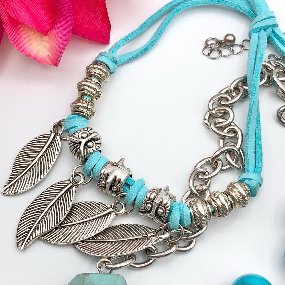 5 Piece Jewelry Lot Southwestern Cowgirl Tribal Boho Faux Turquoise Assorted - Picture 12 of 16